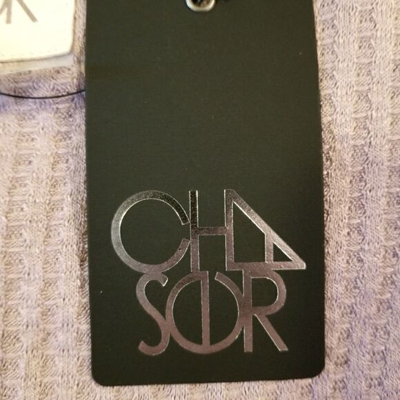 Chaser Keelia Blush Split Neck Thermal Knit Top Size M - Picture 6 of 10